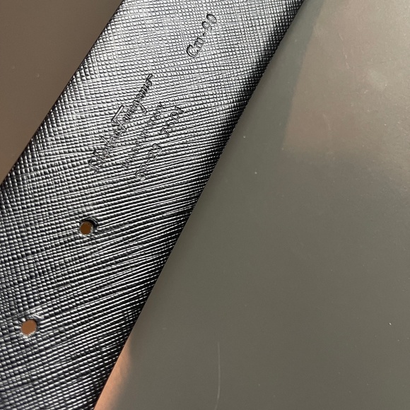 Salvatore Ferragamo Gray Belt | Gold Buckle